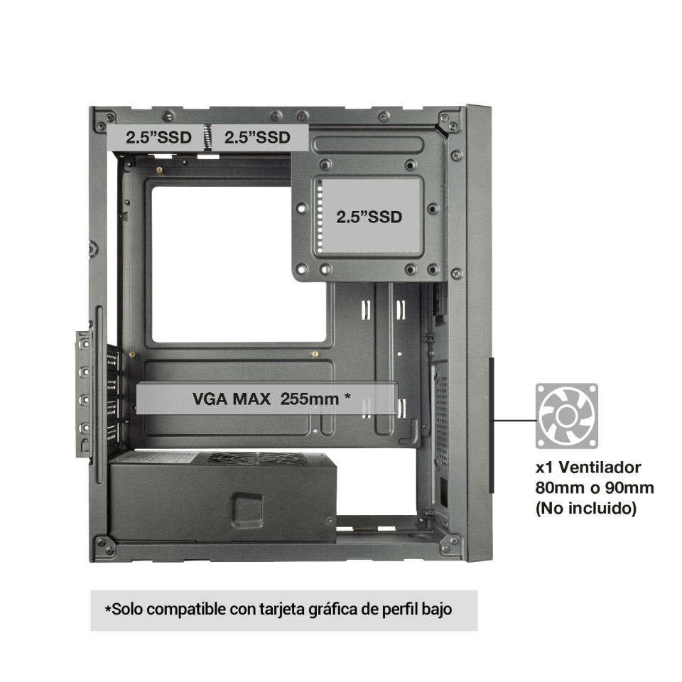 Boîtier PC MicroATX avec TFX 500W PSU ACSLIM500 | Tacens Anima